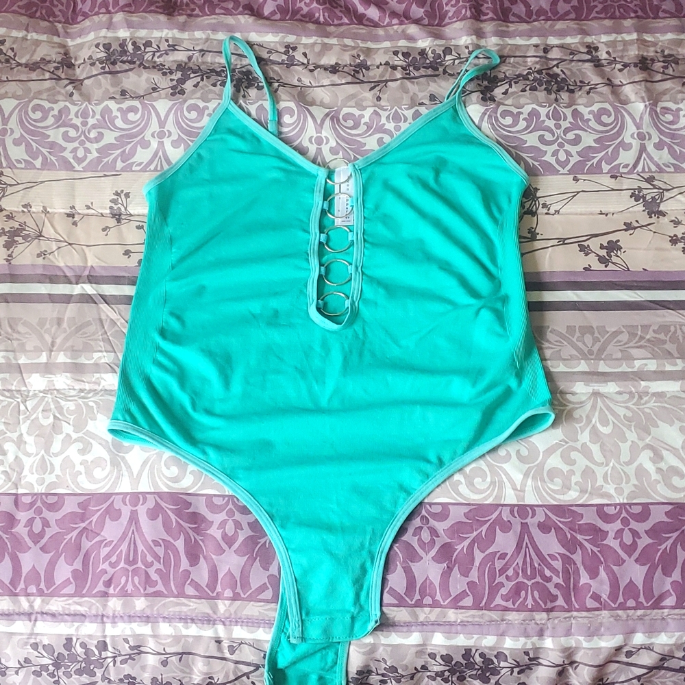 Blue Keyhole Bodysuit - one size